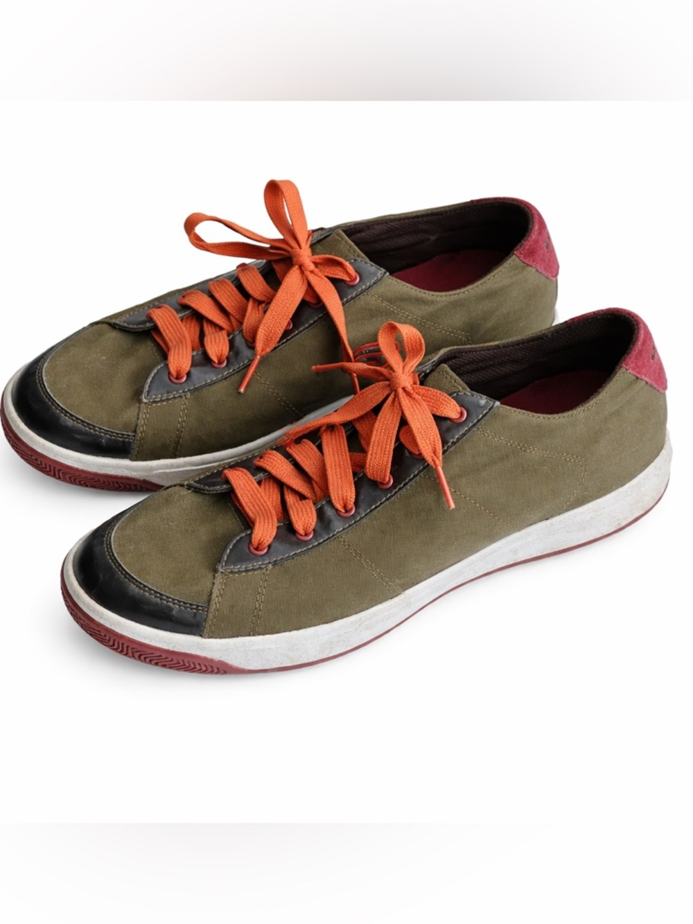 Skechers Canvas Sneakers Women’s Size 8 Green Brown Casual Walking Shoes